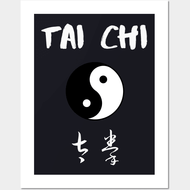 Tai Chi Chinese characters Yin and Yang symbol Wall Art by Foxxy Merch